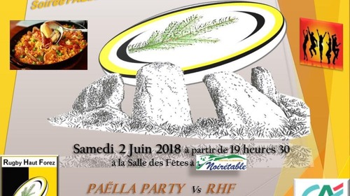 Soirée Paella Rugby -Salle des Fêtes de Noirétable- 19h30